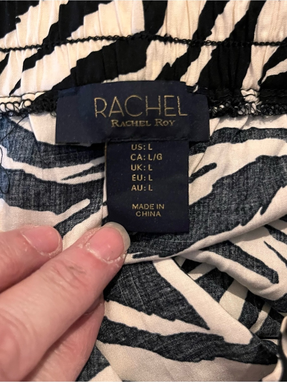 Women’s Wide Leg Pants Rachel Roy Zebra Print Size Large - Picture 4 of 4